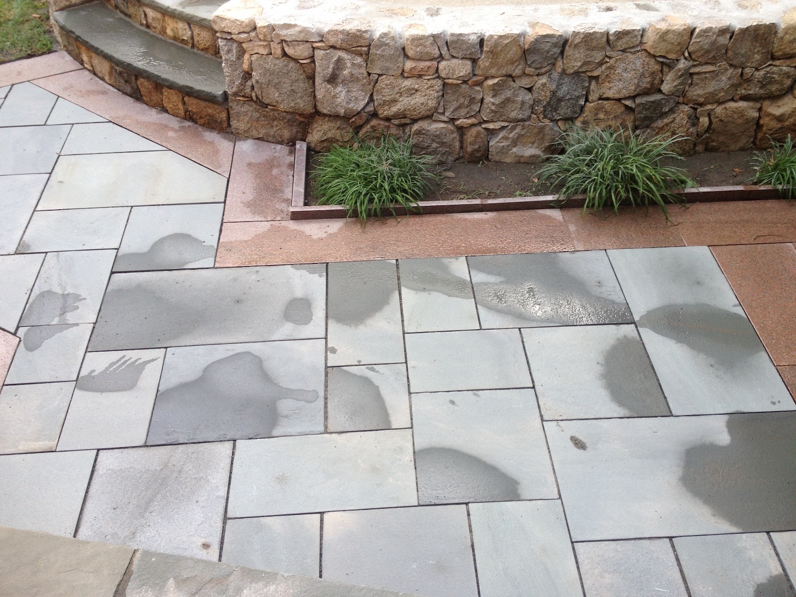 CDK Masonry Patio beside the retaining wall