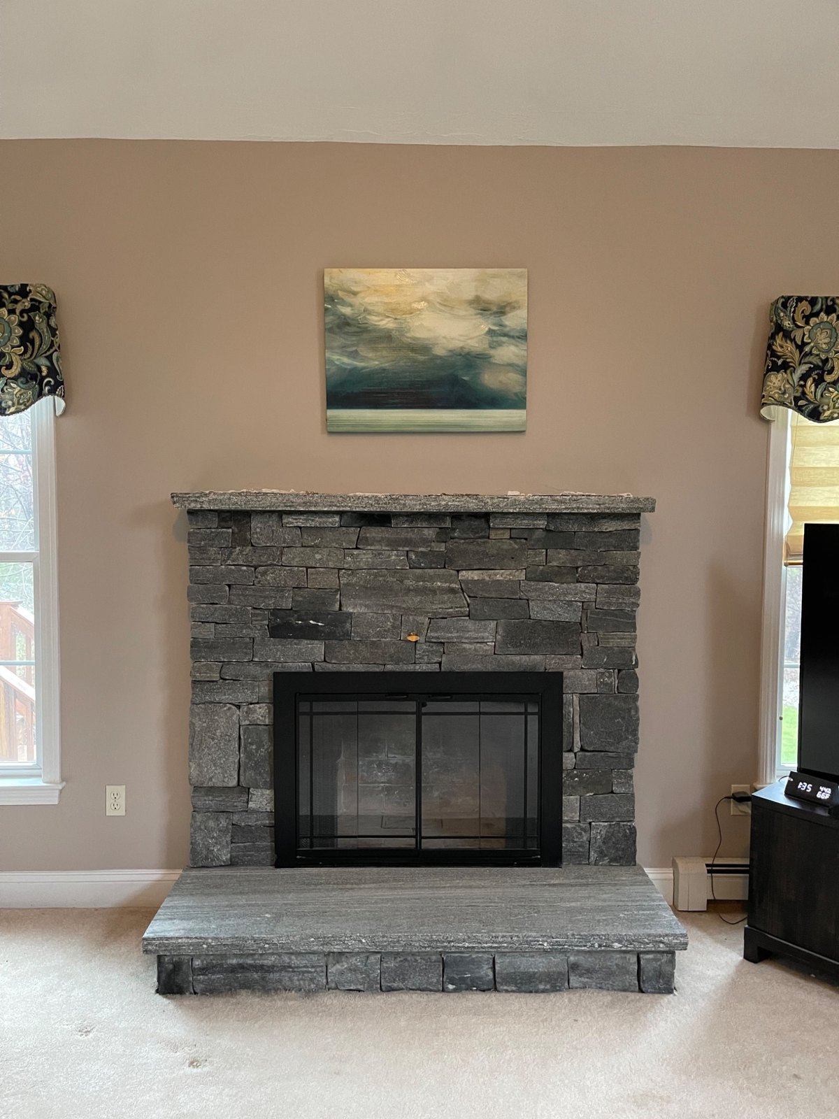 CDK Masonry Stone veneer fireplace finish — Bellingham, MA