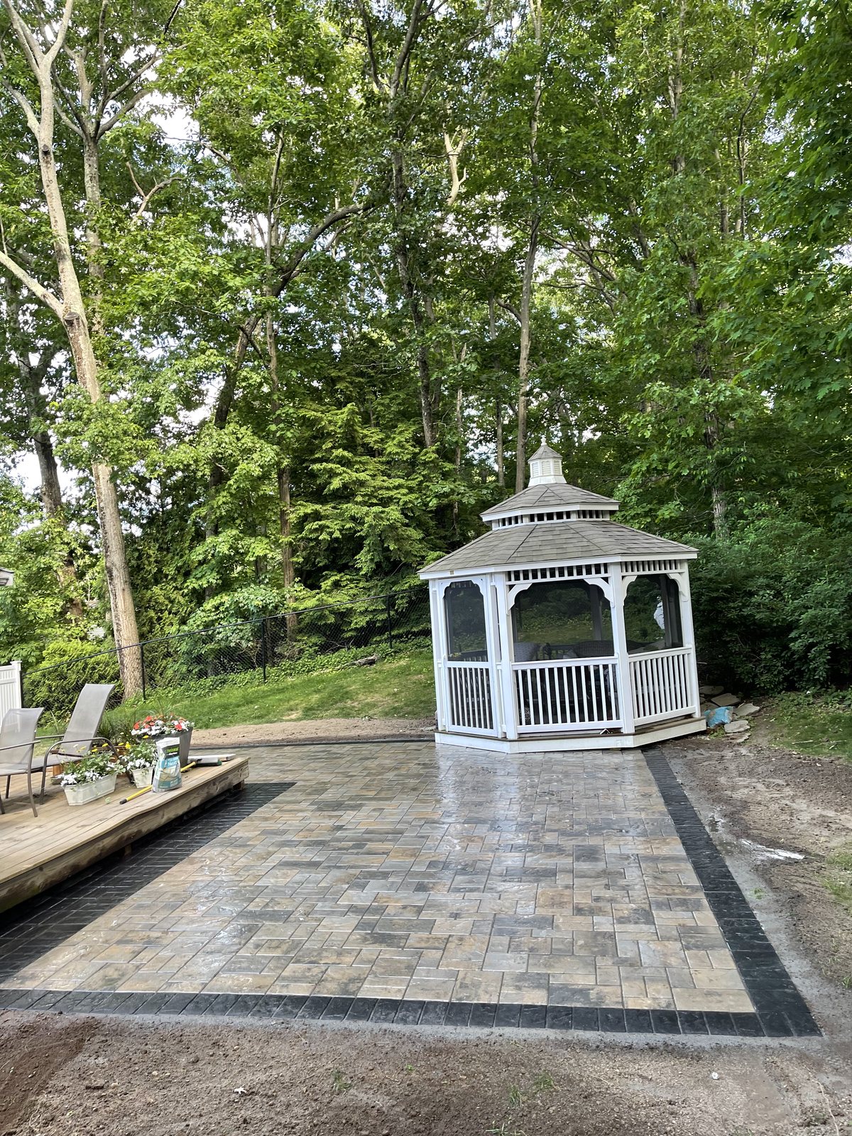 CDK Masonry Charcoal border and gazebo view