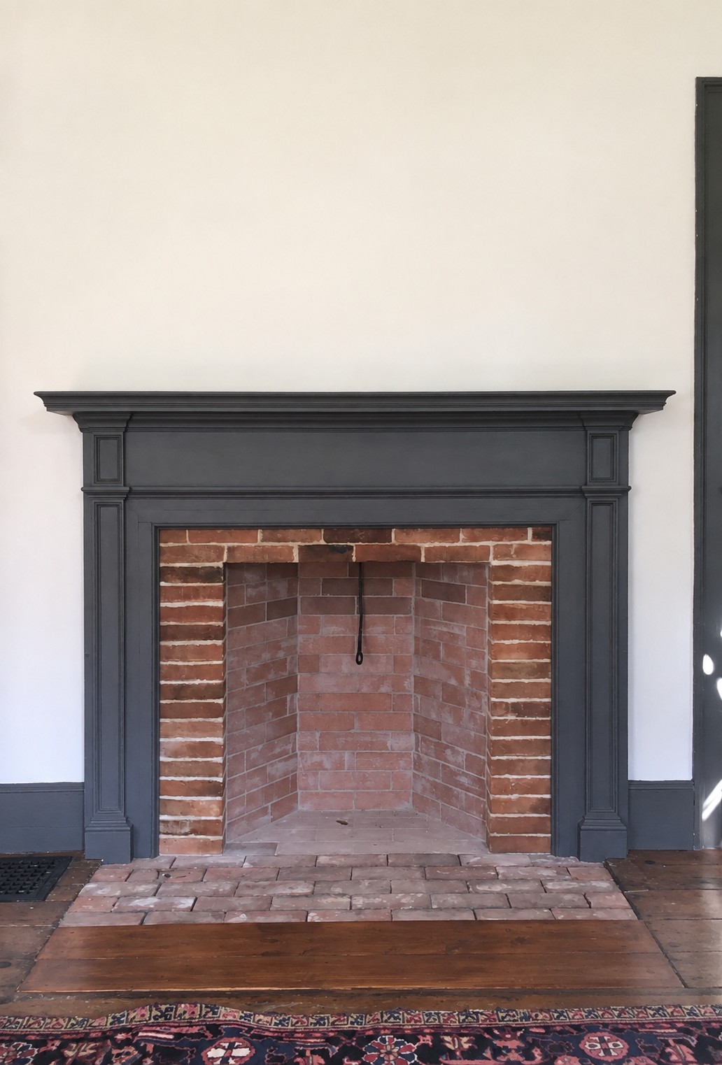 Traditional Rumford Fireplace & Brick Chimney